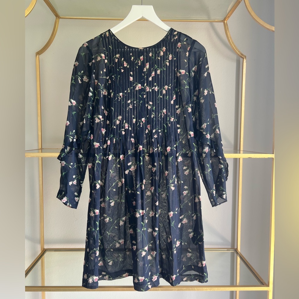 Club Monaco Navy Floral Dress